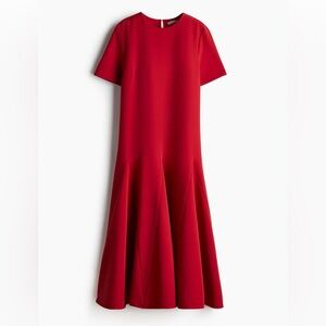 Flared skirt twill dress